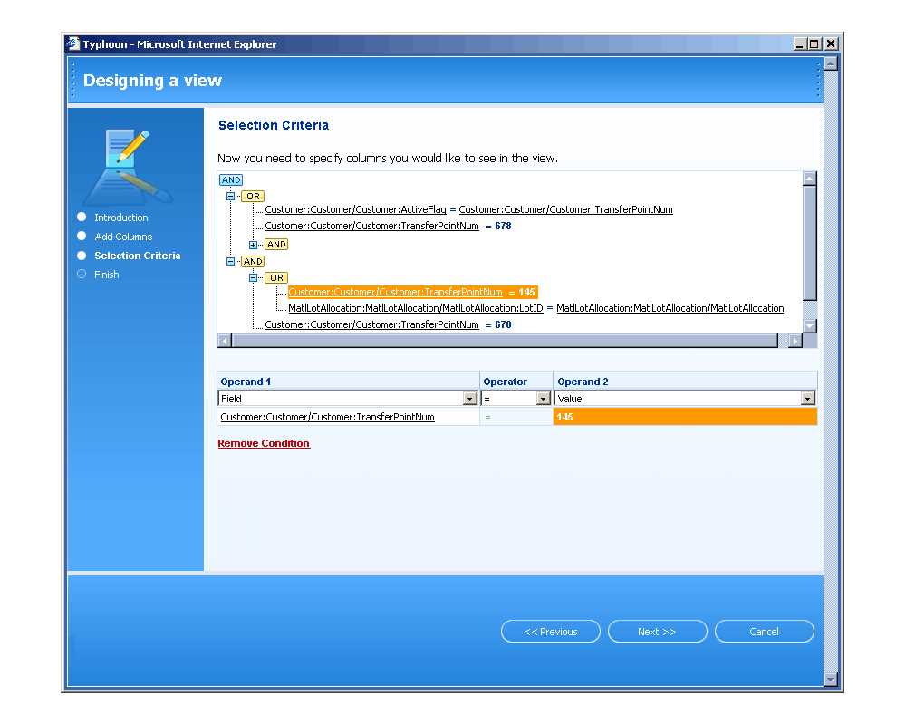 Окно "Wizard" приложения Epicor Portal Explorer Окно "Wizard" приложения Epicor Portal Explorer